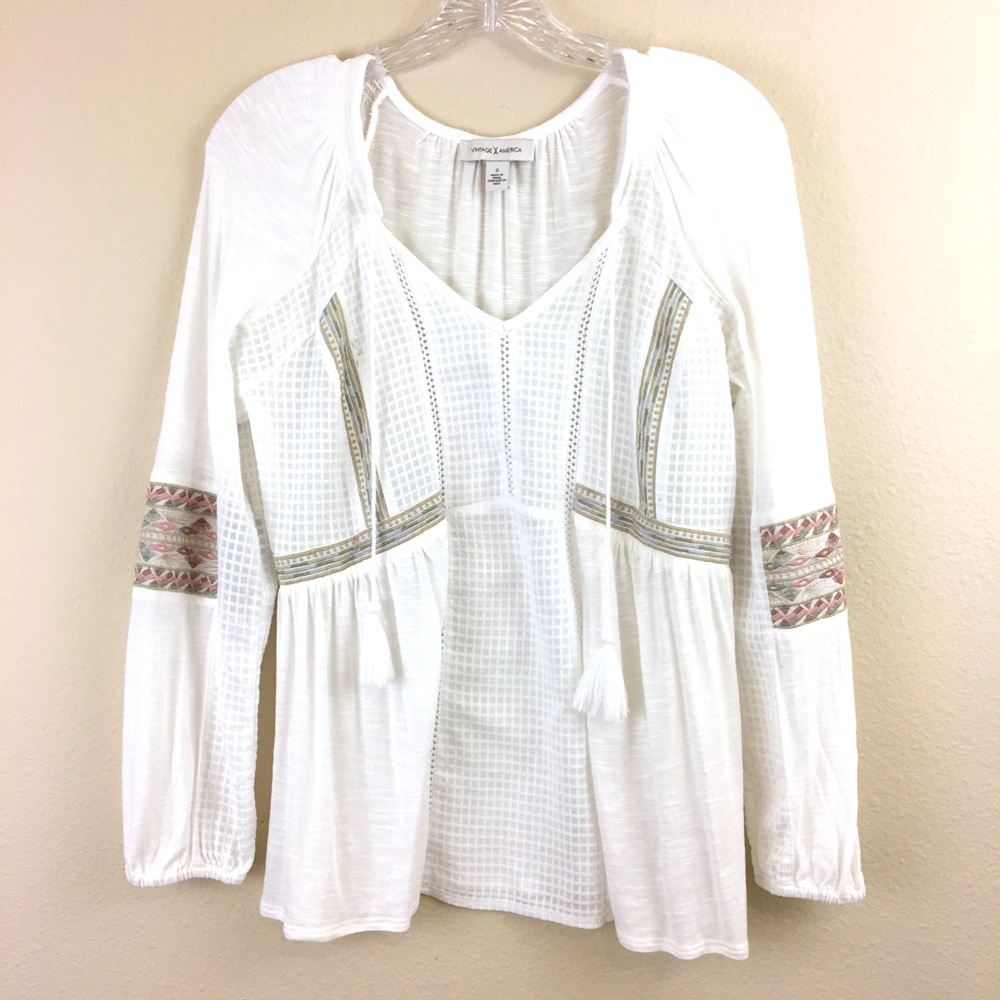Vintage America Flavia Embroidery Peasant … - Picture 2 of 7
